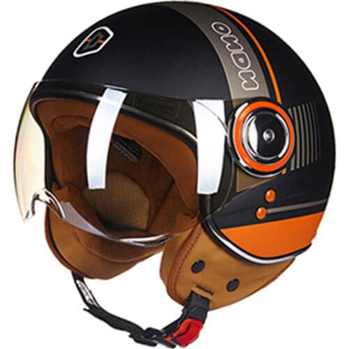 Motorcycle Helmet Open Face Vintage Scooter Helmet Retro Motorbike Riding Racing Helmet Summer Casco Moto Capacete Casque Black