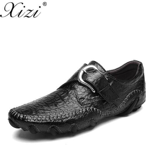 XIZI New Roman Men Casual Leather Shoes Breathable Sneakers Men Loafers Flats Shoes Moccasins Mens Oxford PU Leather Male Shoe