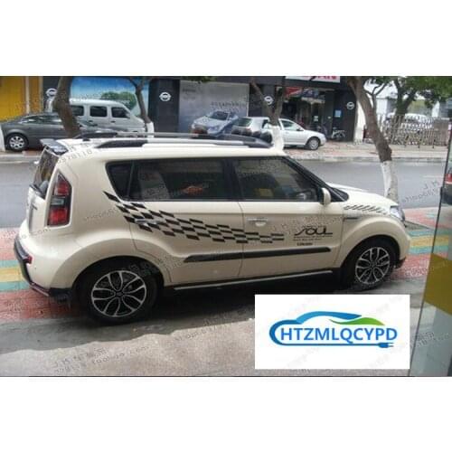 Car stickers FOR Kia SOUL body exterior decoration modified lattice flag stickers