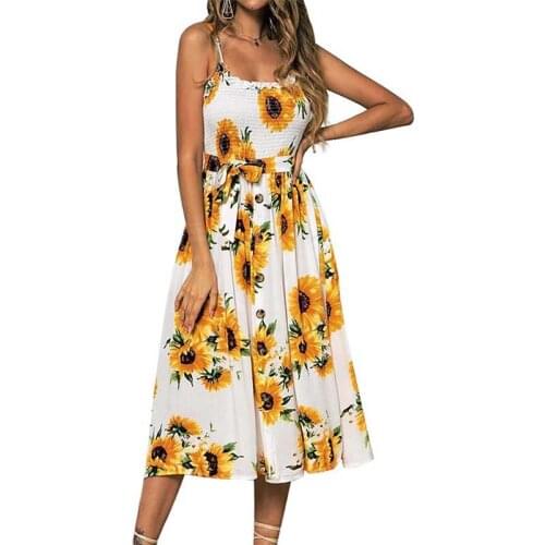 2021 Summer New Women Dresses Floral Print Off Shoulder Bandage Ladies Midi Sundress Female Vintage Casual Boho Sexy Dress