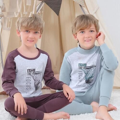 New Teens Clothes Kids Clothing Set Big Boy Girl Pajamas Sets Girls Boys Cotton Sleepwear Full Sleeve Pyjamas Kids Home Clothes