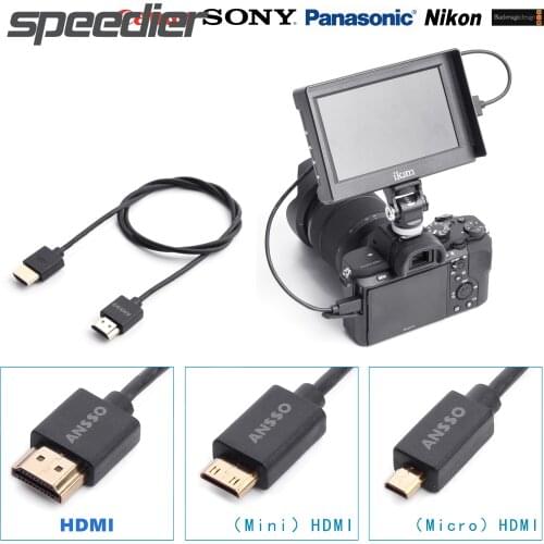 HDMI-compatible Very Super Flexible Cable 4K60P Mini Micro Digital Single Lens Reflex 18Gbps HDR Recorder HDMI19+1 Ultra Slim