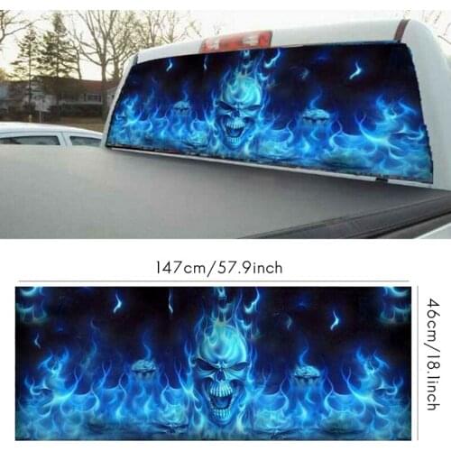 One Way Vision for Truck Jeep Suv Pickup 3D Rear Windshield Decal Sticker Decor Rear Window Glass Poster 57.9 X18.1 Inch