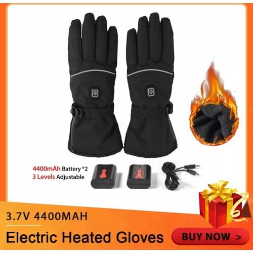 USB Electric Heated Gloves 3.7V 4400mAh Rechargeable Battery Powered Hand Warmer For Hunting Fishing Skiing Motorcycle Cycling