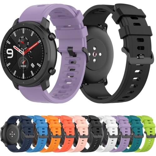 For Amazfit GTR 47mm 42mm Silicone Wrist Strap For Huami Amazfit Stratos 3 2 2S BipS GTS Pace 22/20mm Watch Band Bracelet