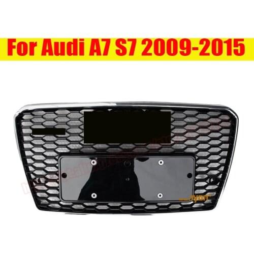 Rs7 style sport front hex mesh honeycomb hoodgrill gloss Silver black for audi a7 s7 2012 12 2013 13 2014 2015 car accessories