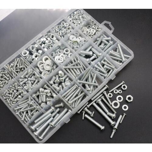 250G/500G/900G mixed screw + nut + gasket M3 M4 M5 M6 DIY family suit Self tapping screw bolt