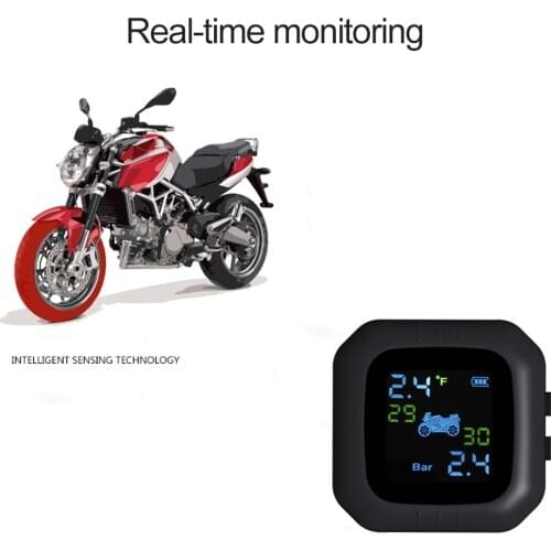 Tire Pressure Alarm USB Interface TPMS Tire Pressure Monitoring System Motorbike Motorcycle 2PCS Sensor Real-Time Display