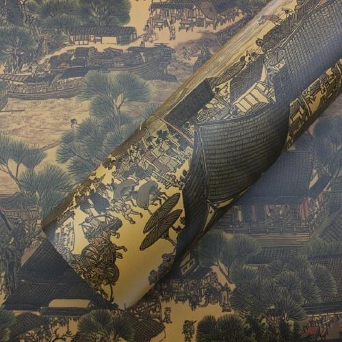 30*100 Car Styling Body Film Vinyl Wrap Chinese Famous Paintings Riverside Scene at Qingming Festival Auto Interior Stickers