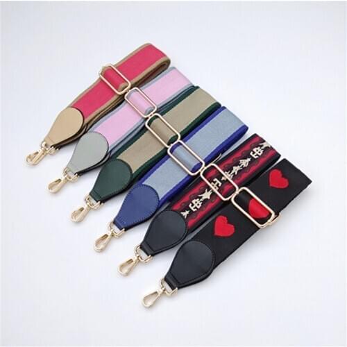 Bag Color Wide Shoulder Strap Adjustable Strap One Shoulder Diagonal National Style Color Long Shoulder Bag O Bag Handles