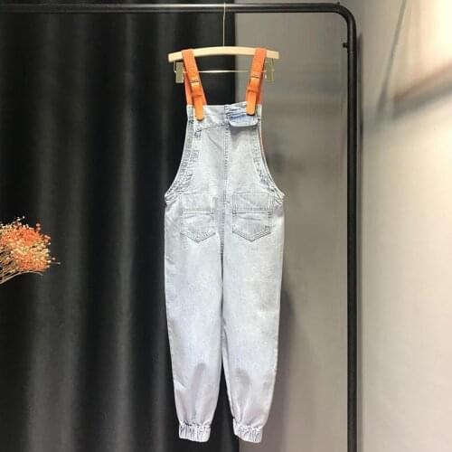 Women clothing denim washed fabric rompers summer/autumn overalls women jumpsuits suspenders jeans women overalls female rompers