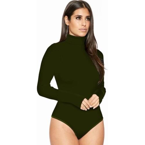 Free Shipping Long Sleeves Turtle Neck Sexy Lady Color Available Sexy Bodysuits