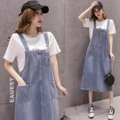 Spring autumn Sleeveless Women Denim Dresses Plus size 5XL Loose Pocket Sling Ladies Dress Vintage Casual Dress Fashion Clothing