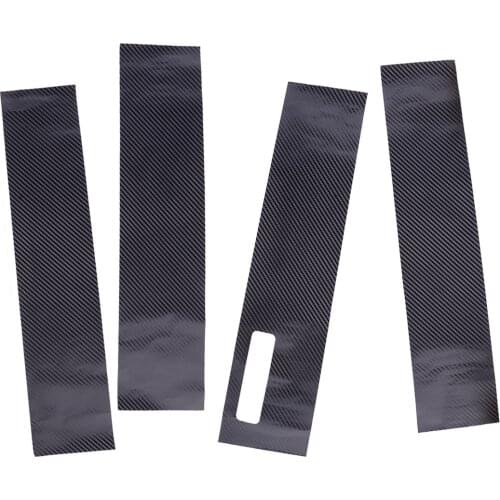 1 Set Door Window Pillar Post Trim Strip Fit For Ford F-150 2015 2016 2017 2018 2019 2020 2021 Carbon Fiber Style