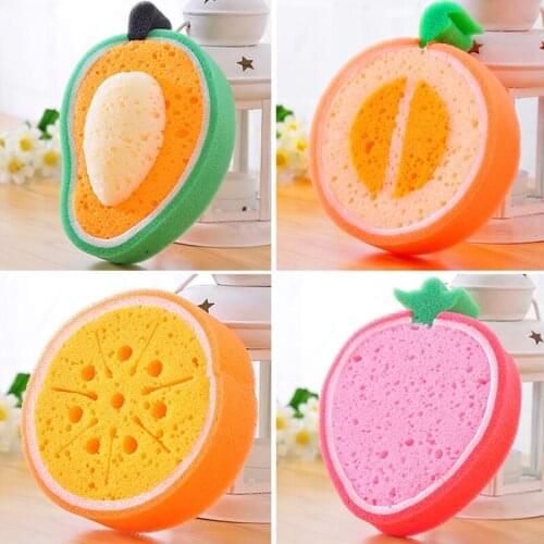 1pcs Cute Fruit Strong Clean ClothMagic Cleaning Spong fruit Shape Sponge Brush Use for Kitchen, Bathroom and so on 12*12*3cm