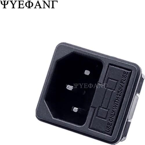 1PCS AC power socket 15A 250V ac 3 Terminal Power Socket with Fuse Holder Connector