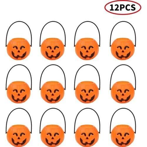 12Pcs Mini Candy Kettles Novelty Plastic Sweets Holder Pot Toys Halloween St. Patricks Day Decoration Gifts Baskets Party Favors