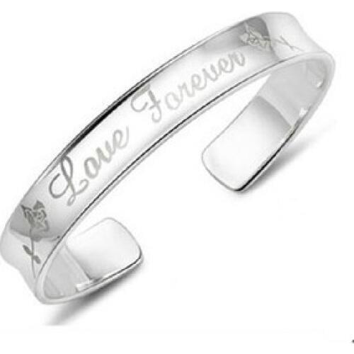 2016 New Arrival hot sell romantic love forever 925 sterling silver adjustable bangles birthday gift