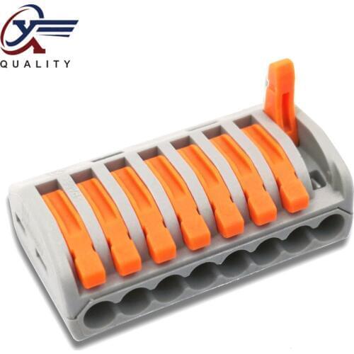 30/50/100 PCS/lot PCT-218/ 222-218 mini fast wire Connectors Universal Compact Wiring Connector push-in Terminal Block