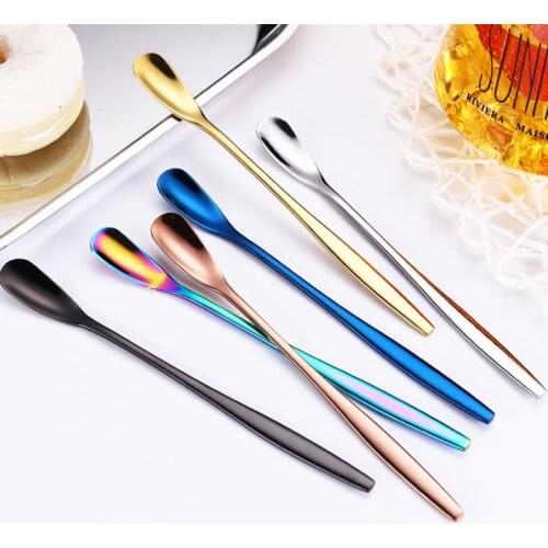 304 stainless steel mixing Stirring spoon creative long handle Thicken small spoon dessert spoon coffee ice spoons