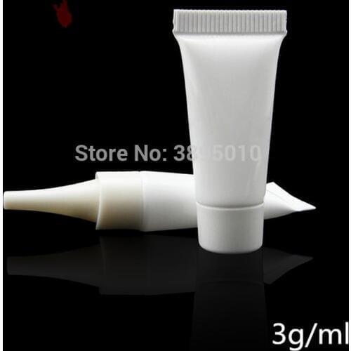 3G white Cosmetic Cream Tube,Plastic Soft tube,for eye cream/gel/mildy wash/essence fluid/hand cream/sample container F395