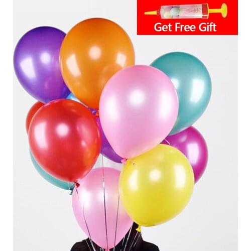 50Pcs Glossy Pearl Latex Balloons Colorful Balloons Happy Birthday Party Globos DIY Kids Toys Gift Supplies