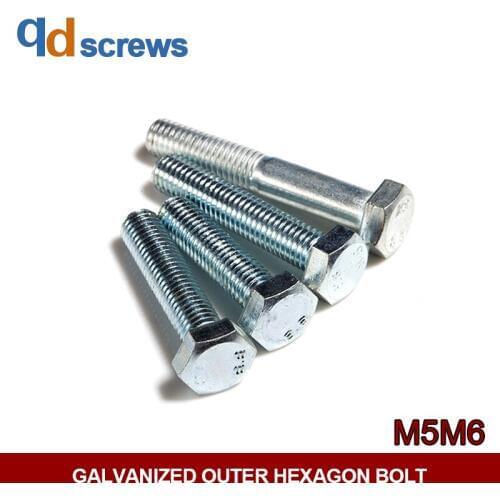 8.8 M5M6 High Strength Galvanized Outer Hexagon head Bolt GB5782/83 DIN931 ISO 4014