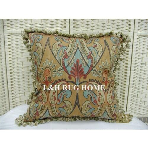 Free Shipping 22"x22" Handmade French Weave Silk Aubusson Pillow Cushion Cover