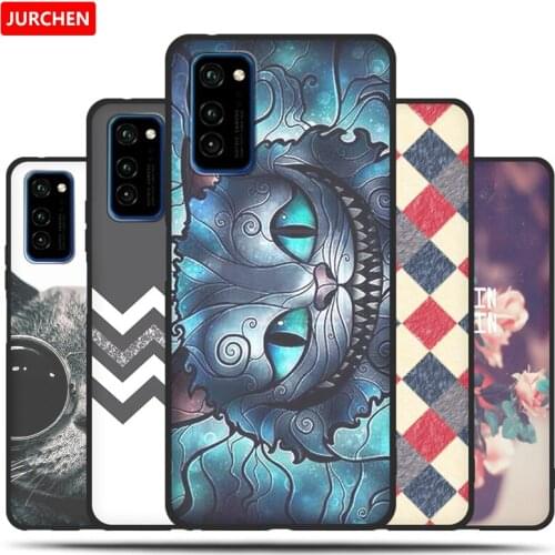 JURCHEN Phone Case For Huawei Honor V30 Pro Case Silicone Soft Cartoon Back Cover For Huawei Honor View 30 Cover Coque Black TPU