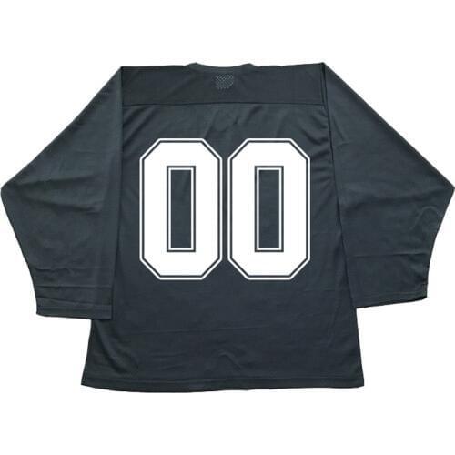 Black ice hockey jersey hockey training with a number on back(pls leave note for number you want, if not, we'll print 0)