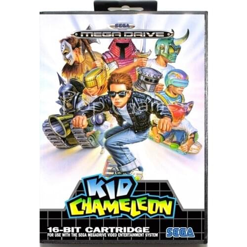 Kid Chameleon US sticker with Box for 16 bit Sega MD Game Card for Mega Drive for Genesis Video Console