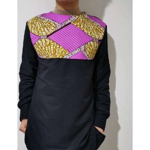 Kente shirt men dashiki shirt Ankara fashion black/wax patchwork long shirts for man custom made traditional African clothing