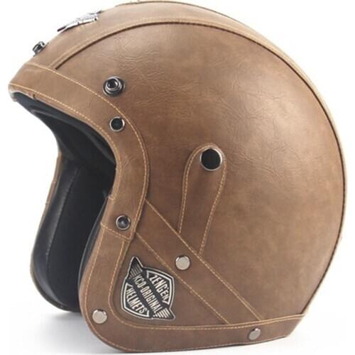 Free shipping 1pcs Leather Motorcycle Vintage Half Helmets Motorcycle Biker Cruiser Scooter Motorcycle Helmets