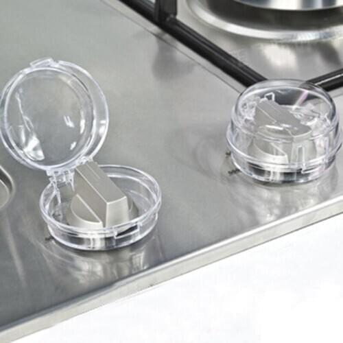 1pair Transparent Gas Switch Cover Children Safety Home Kitchen Gas Cooker Button Knob Switch Cover Locks Safe Protective Cover
