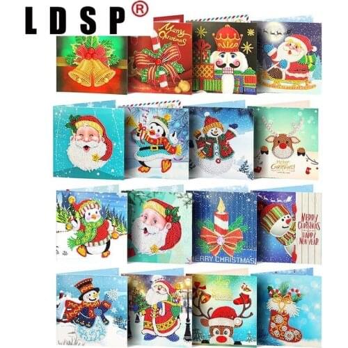LDSP Home Decor 5D DIY Diamond Painting Greeting Cards Cartoon Christmas Birthday Postcards Cross Stitch Full Embroidery Mosaic