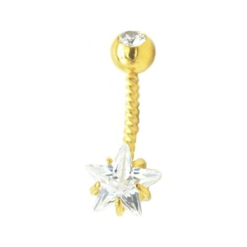 Star Zircon Fashion Belly Bar Navel Ring