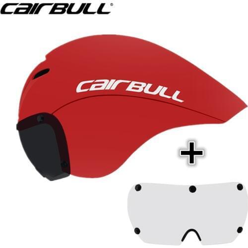 CAIRBULL 2 Lens Cycling Helmet Racing Magnetic Goggles Helmet Triathlon Time Trial Bike Helmet Pneumatic TT Road Bicycle Helmet