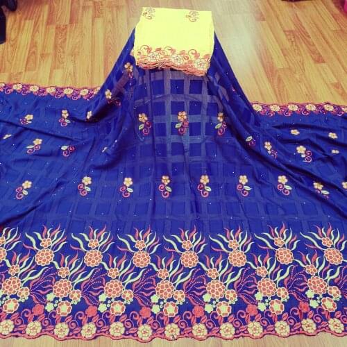 Soft Dubai Fabrics Swiss Voile In Switzerland 100%Cotton Embroidery Lace African Swiss Lace Fabrics With Scarf For Party 7Yards