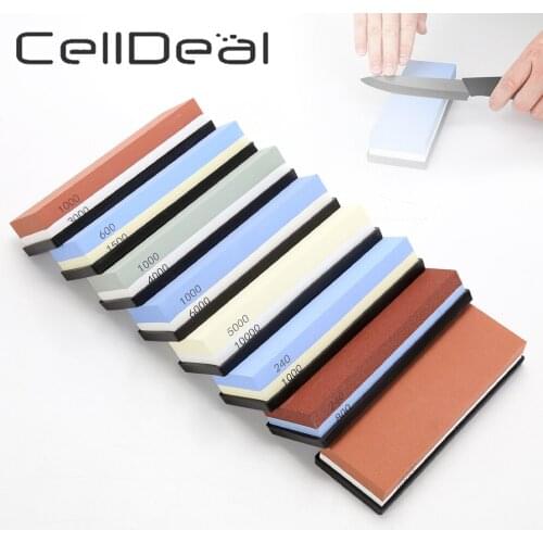 1/2/5Piece Set Double-Sided Sharpening Stone Set Sharpener Whetstone with NonSlip Base Durable Sharpener Multiple Color