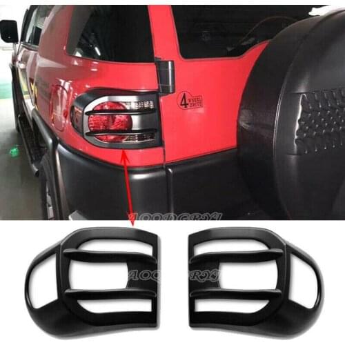 For Toyota FJ Cruiser 2007-2020 ABS Matte Black Rear Tail Light Cover Trim 2pcs Car modification Auto parts
