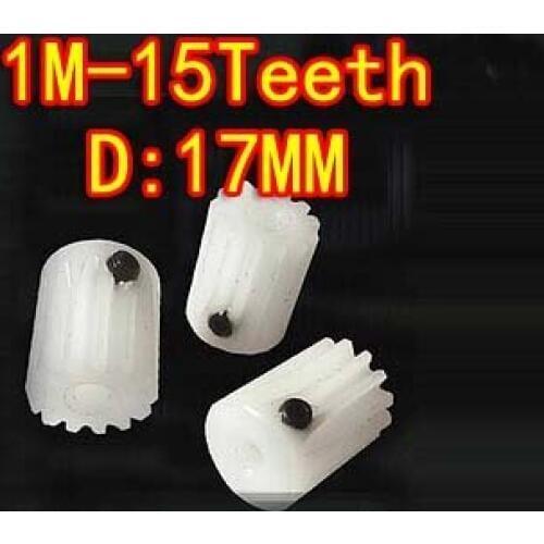 1M-15Tooth plastic POM nylon with convex spur gear transmission DIY model-Hole D:5MM long:20MM