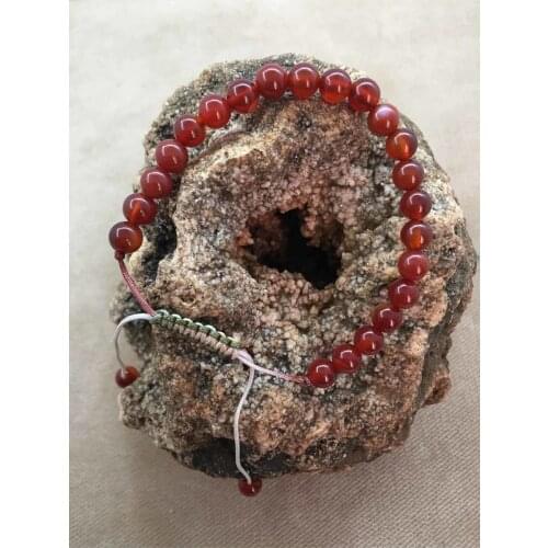 Natural Brown Agate Stone Adjustable Female-Male Bracelet