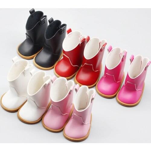 Pink Red shiny Boots Shoes for 43cm Baby Girl 18" Doll Clothing Accessories Collectible Dolls Lover Girls Kids Gift