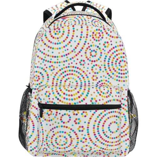 New backpack Circle Dot Colorful school bags for girls backpacks for school teenagers kids Durable Travel bookbag backpack women