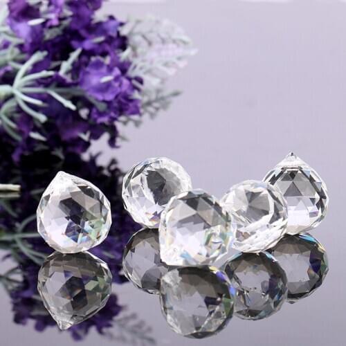 5pcs/lot 20mm Faceted Glass Crystal Chandelier Parts Pendant Prisms Lighting Ball Clear Suncatcher Wedding Home Decoration