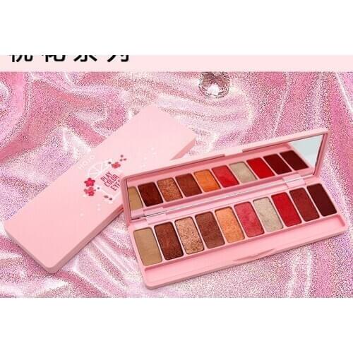 Ten - color three - dimensional quicksand eye shadow disc peach blossom series girl pearl eye powder