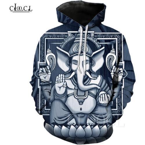 Lord Ganesha Hoodies Hip Hop Hoody Print 3D Hindu Elephant-headed God Men/Women Autumn Winter Hoodie Street Style Tracksuit