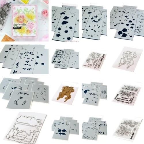 HAPPY BLOOMS FRAME Metal Cutting Dies Stamps Stencil Scrapbook Diary Decoration Stencil Embossing Template DIY Greeting Card