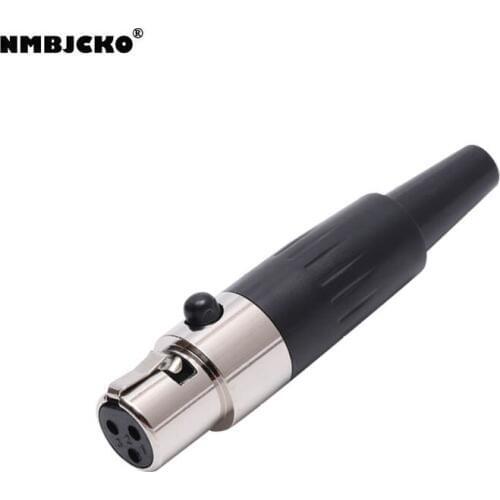High quality 10pcs/lot mini xlr 3 pin female Audio Mic connector TA3F Mini XLR Connector with Steel Shell