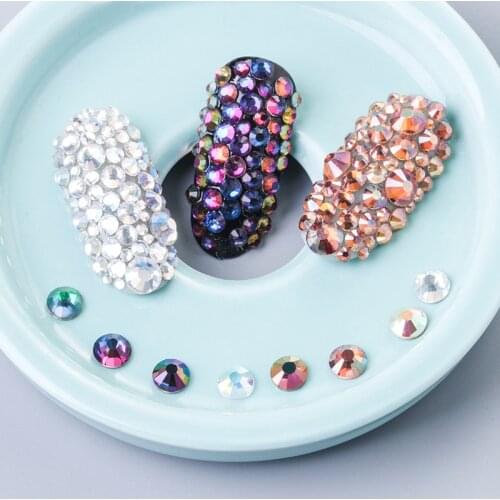 1440 Pcs Small Size Nail Glue Rhinestone Mised Size Flatback Glitter Nail Sticker Diy Crafts Dress Accessory Crystal Strass Gems